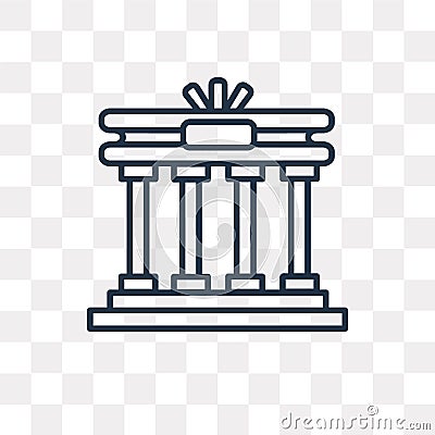 Brandenburg gate vector icon isolated on transparent background, linear Brandenburg gate transparency concept can be used web and Vector Illustration