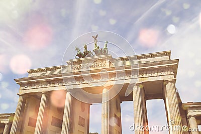 Brandenburger gate and lighteffects Stock Photo