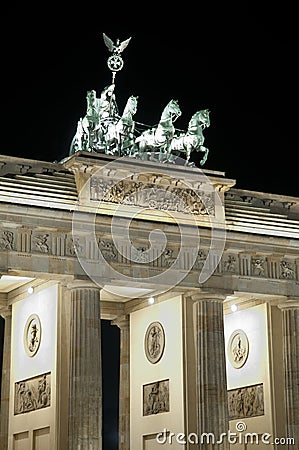 Brandenburger Tor in Berlin at night Stock Photo