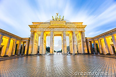 Brandenburger Tor (Brandenburg Gate) in Berlin Germany at night Stock Photo