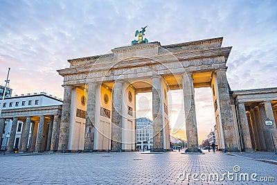 Brandenburger Tor (Brandenburg Gate) in Berlin Germany at night Editorial Stock Photo