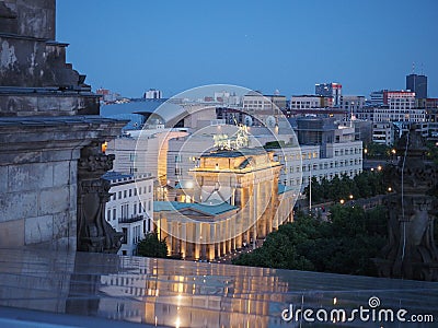 Brandenburger Tor (Brandenburg Gate) in Berlin at night Editorial Stock Photo