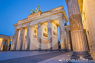 Brandenburger Tor (Brandenburg Gate) in Twilight, Berlin, Germany Stock Photo