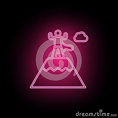Branding, confident, motivation neon icon can be used to illustrate topics about SEO optimization, data analytics, website Stock Photo