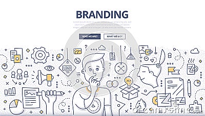 Branding Doodle Concept Cartoon Illustration