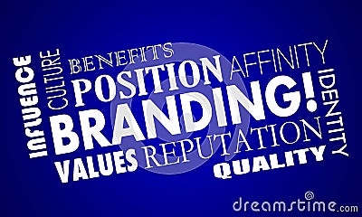 Branding Identity Reputation Trust Word Collage Stock Photo