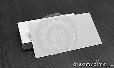 Branding mockup. Business card template. Stack of blank name cards. Stock Photo