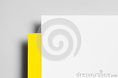 Branding / Stationery Mock-Up - Yellow & White. Stock Photo