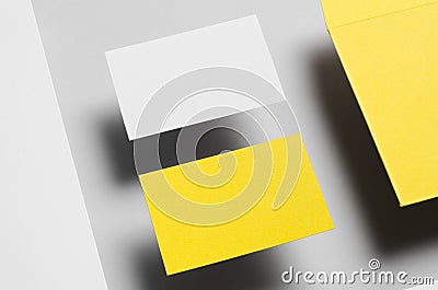Branding / Stationery Mock-Up - Yellow Stock Photo
