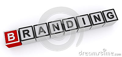 Branding word block Stock Photo