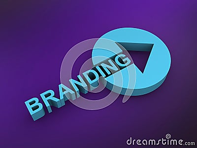 branding word on purple Stock Photo