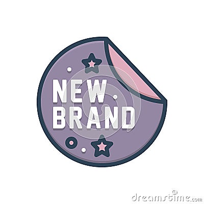 Color illustration icon for Brandnew, brand and new Cartoon Illustration