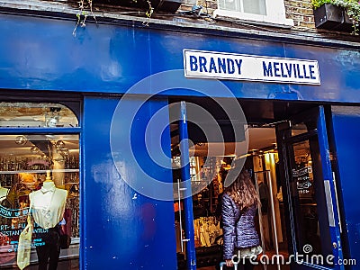 Brandy Melville front store - Soho, Westminster Editorial Stock Photo
