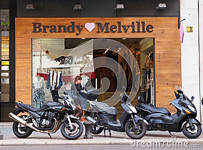 Brandy Melville store in Valencia, Spain. Editorial Stock Photo