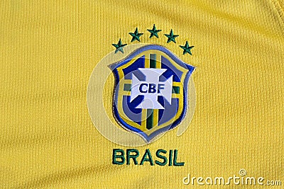 Brasil football federation yellow jersey. Editorial Stock Photo