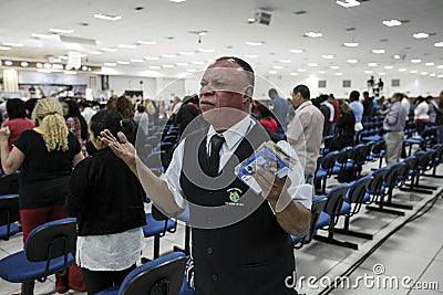 Brasil - San Paolo - La Igreja Mundial do Poder de Deus - daily function Editorial Stock Photo