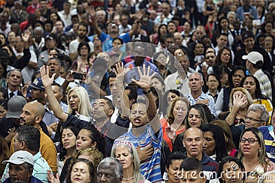 Brasil - San Paolo - La Igreja Mundial do Poder de Deus - daily function Editorial Stock Photo