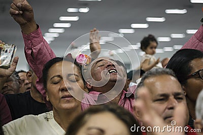 Brasil - San Paolo - La Igreja Mundial do Poder de Deus - daily function Editorial Stock Photo