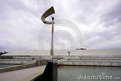 BRASILIA, BRAZIL - AUGUST 30, 2023: JK Memorial is a mausoleum, presidential memorial and museum dedicated to Juscelino Kubitschek Editorial Stock Photo