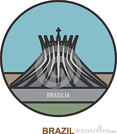 Brasilia. Cities and towns in Brazil Vector Illustration