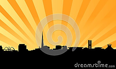 Brasilia skyline silhouette background Vector Illustration