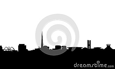 Brasilia skyline silhouette vector Vector Illustration