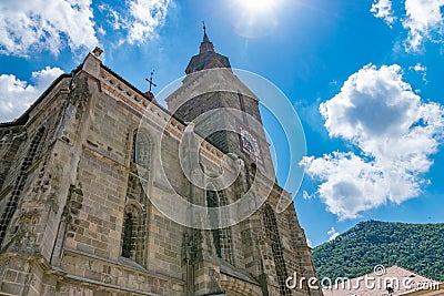 Brasov Black Church on a sunny summer day in Brasov, Romania Stock Photo