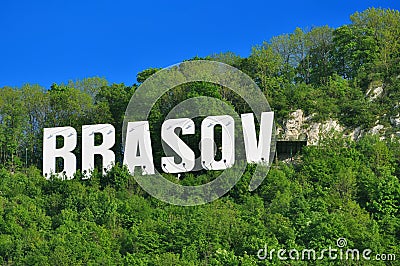 Brasov city in volumetric letters Stock Photo