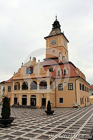 Brasov - Old Center - City Hall Stock Photo