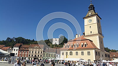 Brasov Old City Center Editorial Stock Photo