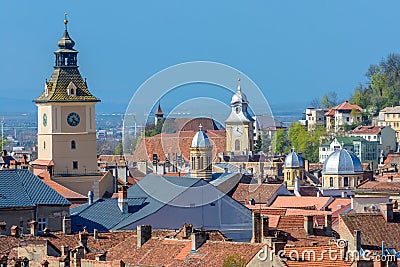 Brasov upper view-landmark Stock Photo