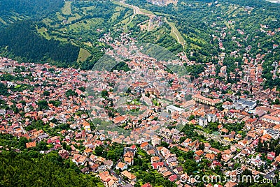 Brasov upperview - old city Stock Photo