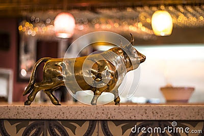 Brass bull ornament Stock Photo