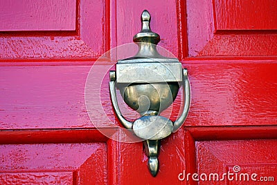 Brass door knocker Stock Photo