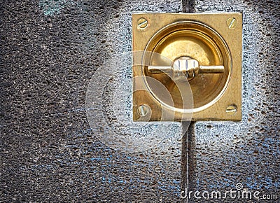 Brass doorbell Stock Photo