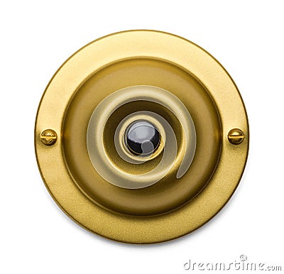 Brass Doorbell Stock Photo