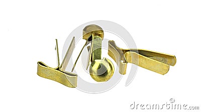 Brass fastener Stock Photo