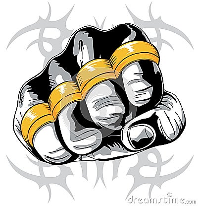 Brass knuckle fist Vector Illustration