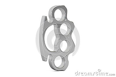 Brass knuckles closeup, 3D rendering Stock Photo