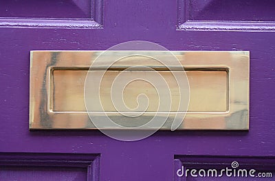 Brass Letterbox Stock Photo