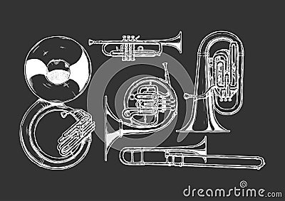 Brass musical instrument Vector Illustration