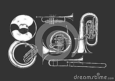 Brass musical instrument Vector Illustration