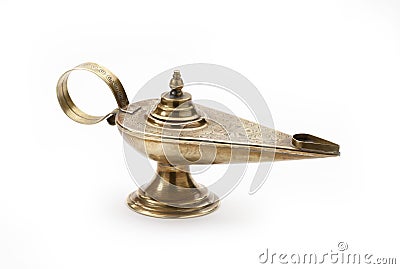 Brass oil lamp metaphor for miracle Stock Photo