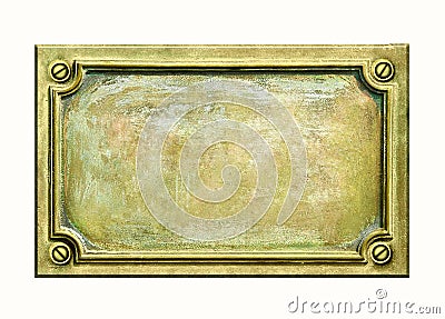 Brass plaque Stock Photo