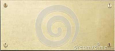 Brass plaque background with a brush metal texture and screws Stock Photo