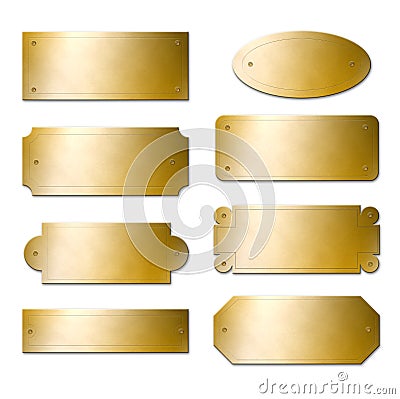 Brass plates Cartoon Illustration