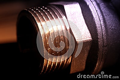 Brass water pipe product Stock Photo