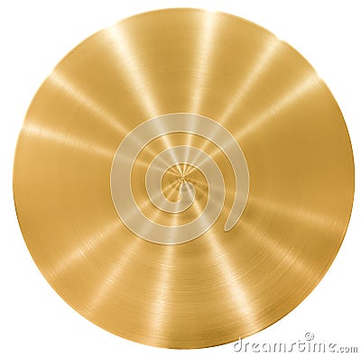 Brass round metal plate or disk Stock Photo