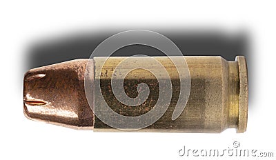 Brass starting to corrode on a cartridge Stock Photo