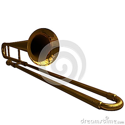 Brass Trombone Stock Photo